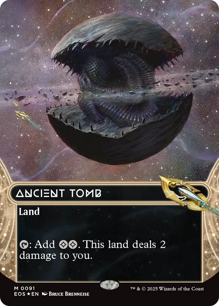 Ancient Tomb (0091) (Borderless) (Galaxy Foil) [Edge Of Eternities: Stellar Sights] 1