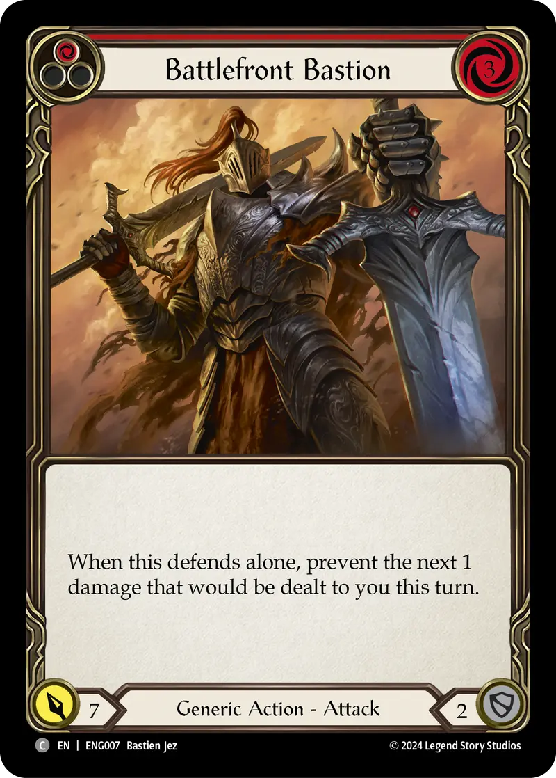 Battlefront Bastion (Red) [Eng007] (Part The Mistveil Enigma Blitz Deck) 1
