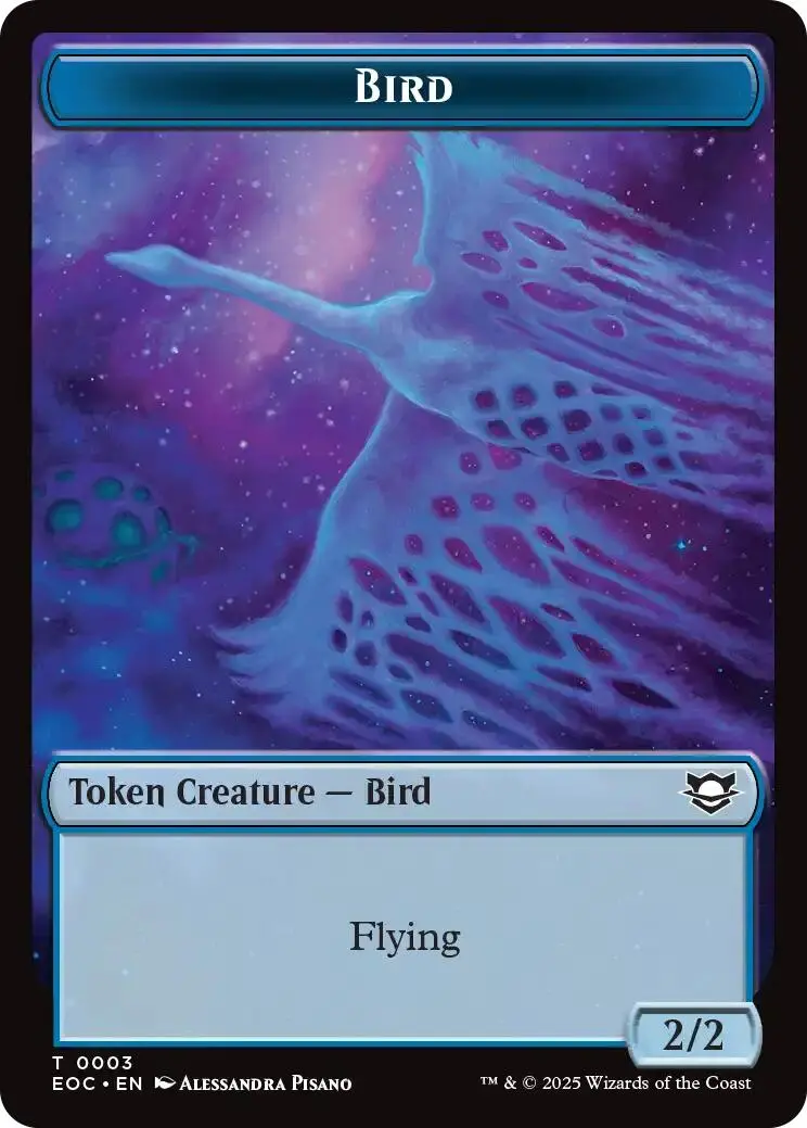 Bird // Golem (0012) Double-Sided Token [Edge Of Eternities Commander Tokens] 1