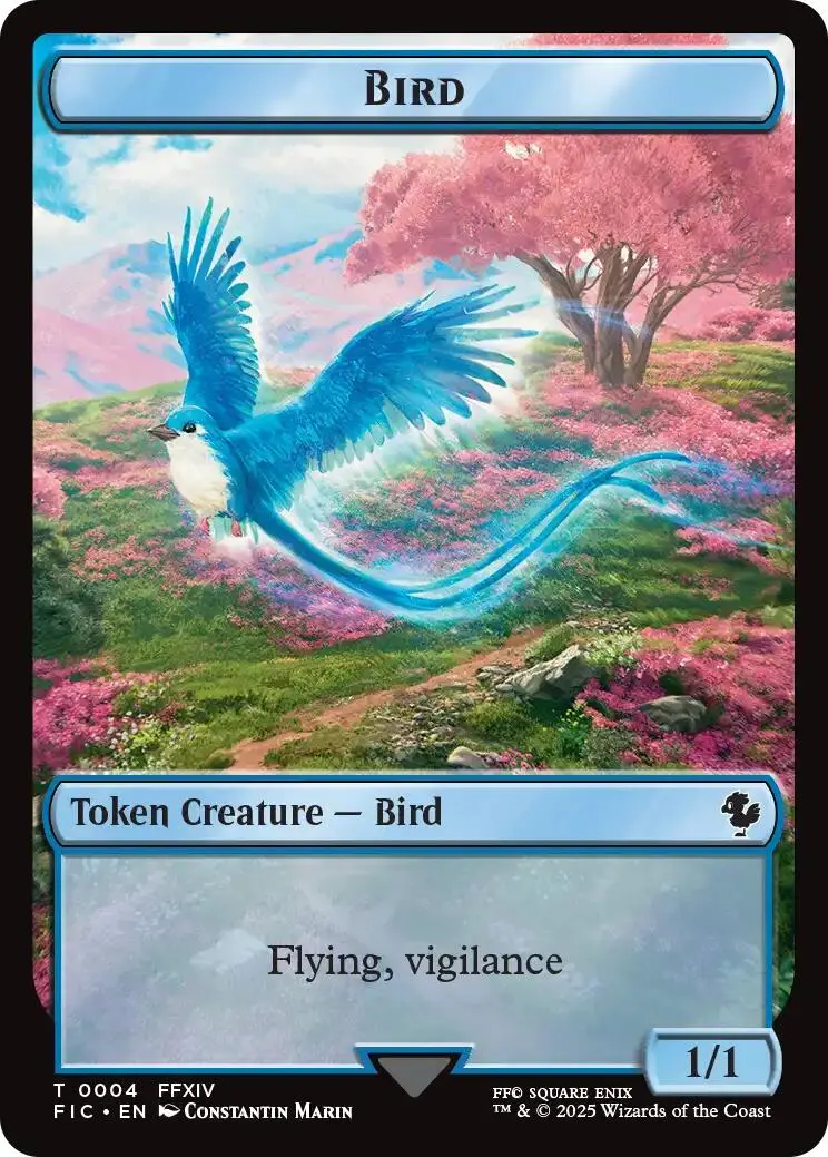 Bird // Hero (0005) Double Sided Token [Final Fantasy Commander Tokens] 1