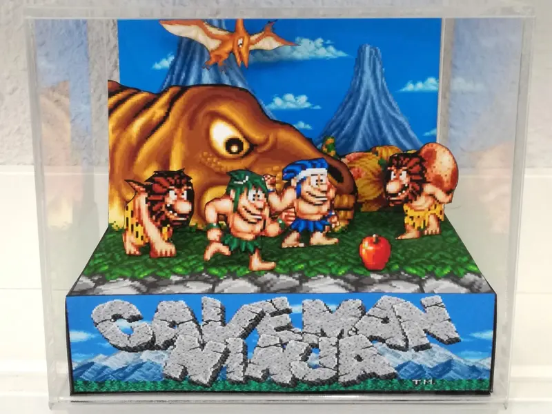 Caveman Ninja: Joe & Mac Cubic Diorama 1
