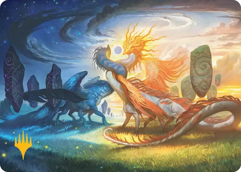 Celestial Reunion Art Card (19/54) (Gold-Stamped Planeswalker Symbol) [Lorwyn Eclipsed Art Series] 1