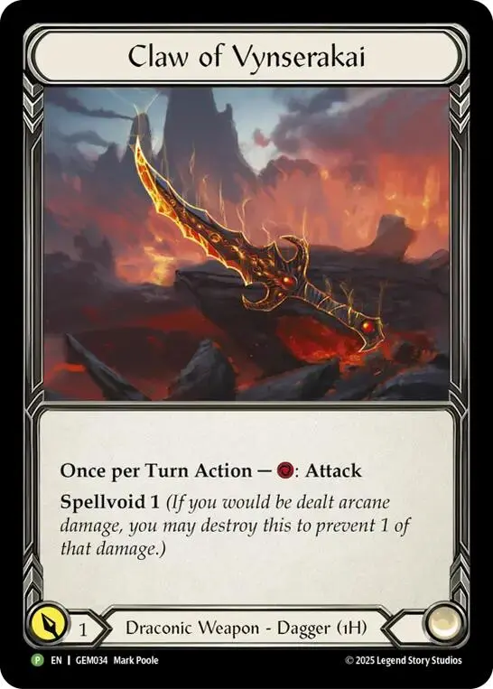 Claw Of Vynserakai [Gem034] (Gem Pack 2)  Cold Foil 1