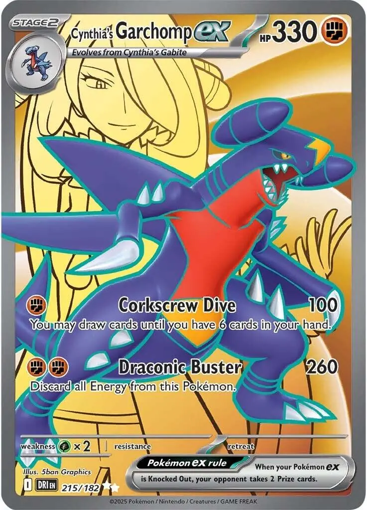 Cynthia's Garchomp Ex (215/182) [Scarlet & Violet: Destined Rivals] 1