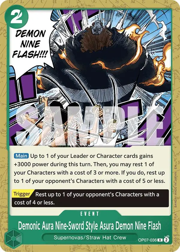 Demonic Aura Nine-Sword Style Asura Demon Nine Flash (Reprint) [Starter Deck: Green Jewelry Bonney] 1
