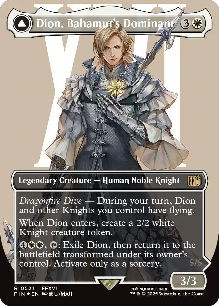 Dion, Bahamut's Dominant // Bahamut, Warden Of Light (Borderless) (Surge Foil) [Final Fantasy] 1
