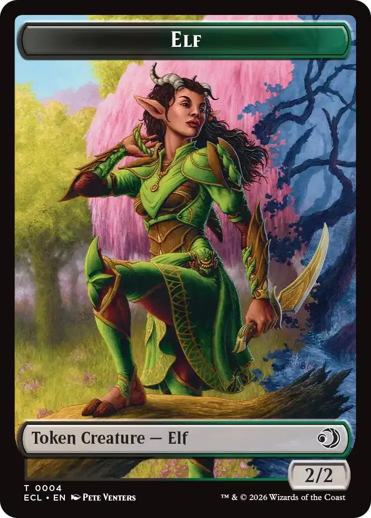 Elf // Treasure Double-Sided Token [Lorwyn Eclipsed Tokens] 1
