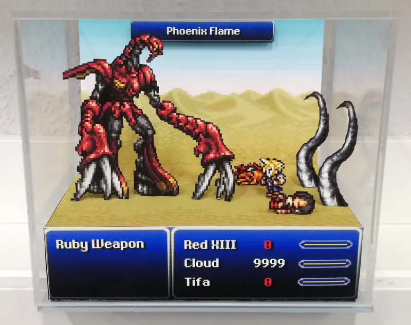 Final Fantasy Vii Snes Ruby Weapon Cubic Diorama 1