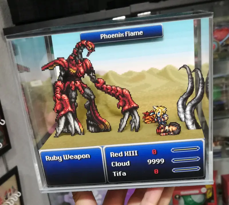 Final Fantasy Vii Snes Ruby Weapon Cubic Diorama 2