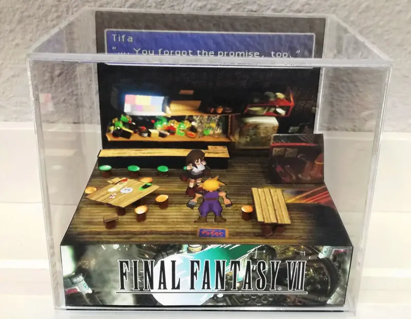 Final Fantasy Vii Tifa And Cloud Cubic Diorama 1