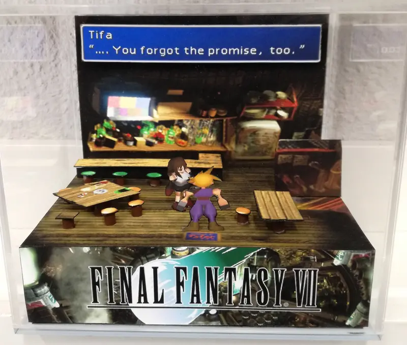 Final Fantasy Vii Tifa And Cloud Cubic Diorama 2
