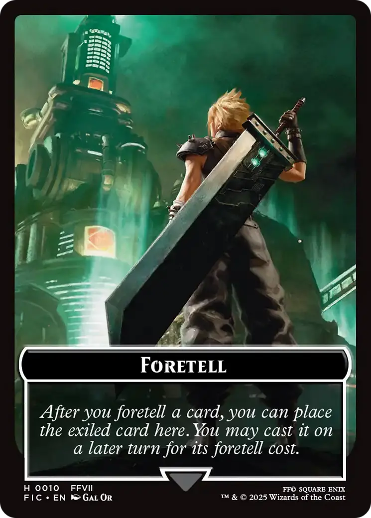Foretell // Treasure Double-Sided Token (Surge Foil) [Final Fantasy Commander Tokens] 1