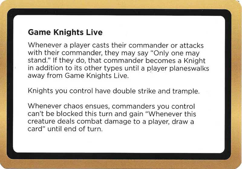 Game Knights Live (Black Lotus Unknown Planechase) [Oversize Cards] 1
