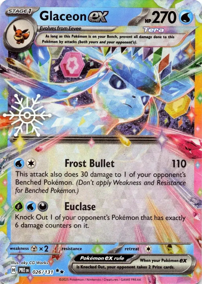 Glaceon Ex (026/131) (Holiday Calendar) [Miscellaneous Cards] 1