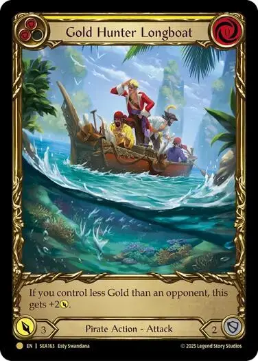 Gold Hunter Longboat (Treasure) [Sea163] (High Seas)  Cold Foil 1