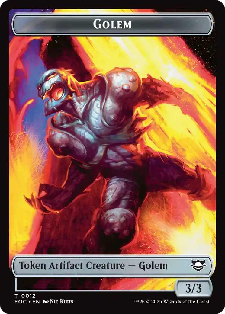 Golem (0012) // Golem (0014) Double-Sided Token [Edge Of Eternities Commander Tokens] 1