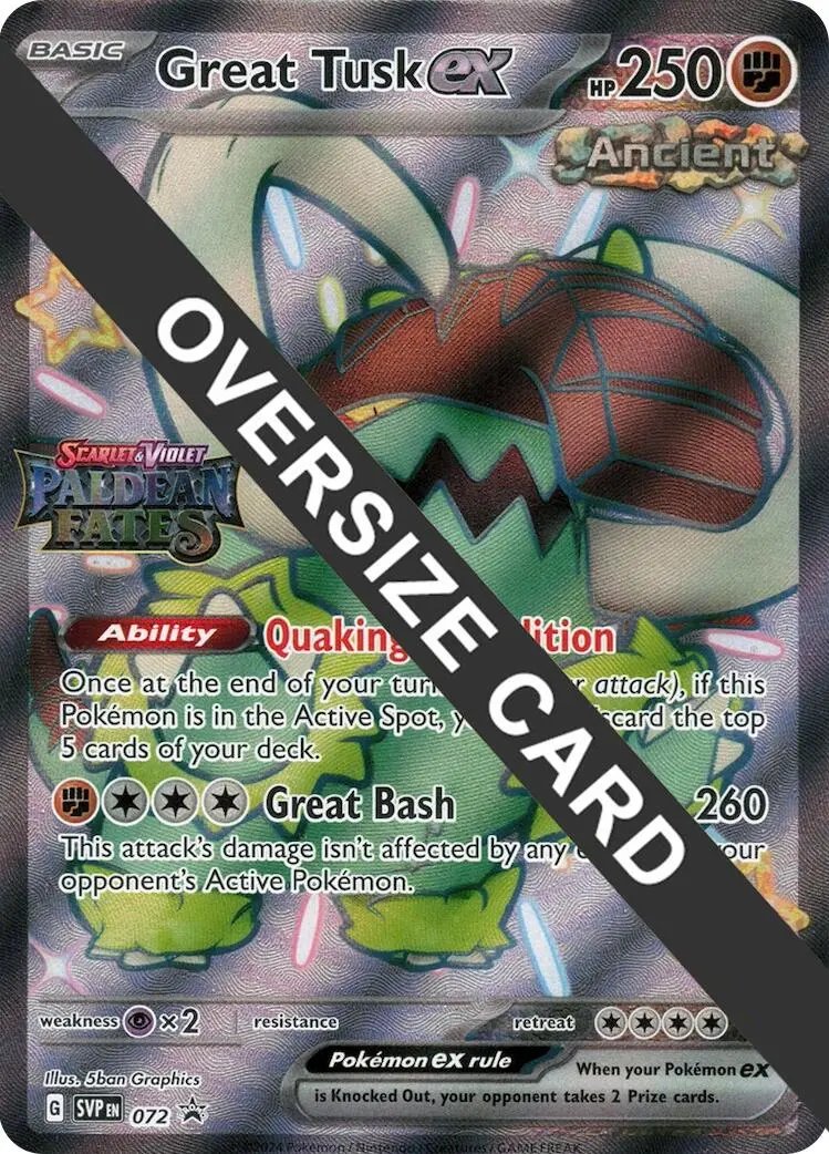 Great Tusk Ex (072) (Paldean Fates Stamped Jumbo Card) [Scarlet & Violet: Paldean Fates] 1