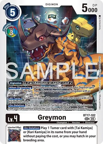 Greymon [Bt17-102] [Advanced Booster Digimon Generation] 1