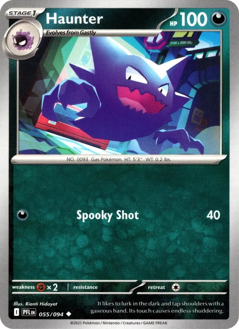 Haunter (055/094) (Reverse Holo) [Mega Evolution: Phantasmal Flames] 1