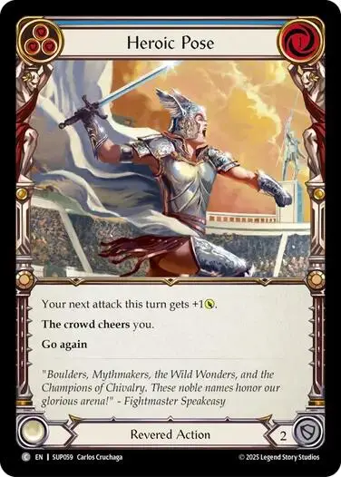 Heroic Pose (Blue) [Sup059] (Super Slam)  Rainbow Foil 1