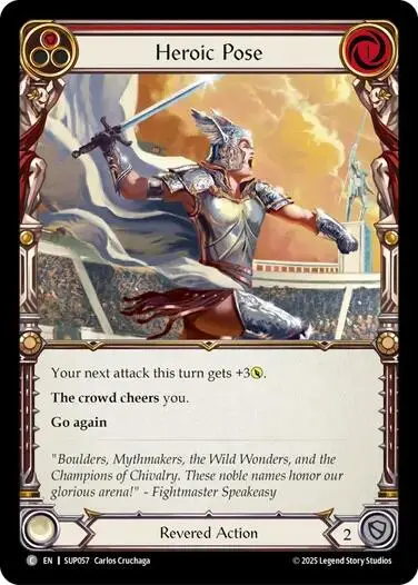 Heroic Pose (Red) [Sup057] (Super Slam)  Rainbow Foil 1