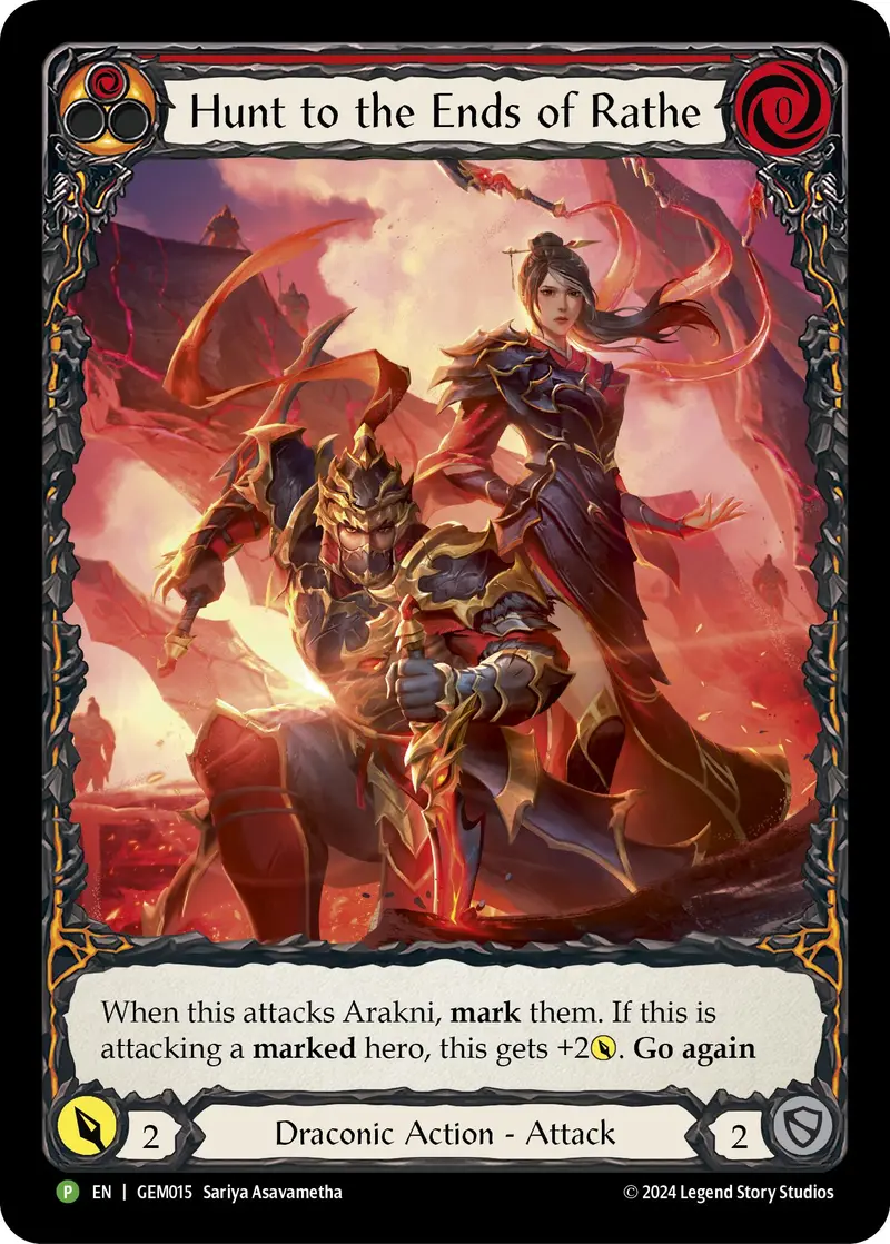 Hunt To The Ends Of Rathe (Red) [Gem015] (Gem Pack 1)  Rainbow Foil 1