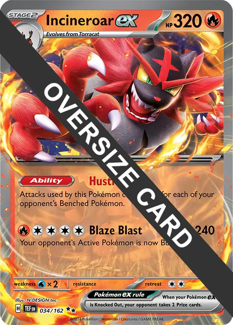Incineroar Ex (034/162) (Jumbo Card) [Scarlet & Violet: Temporal Forces] 1