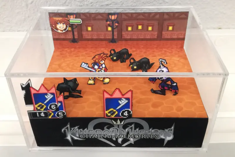 Kingdom Hearts Chain Of Memories Flat Cubic Diorama 1