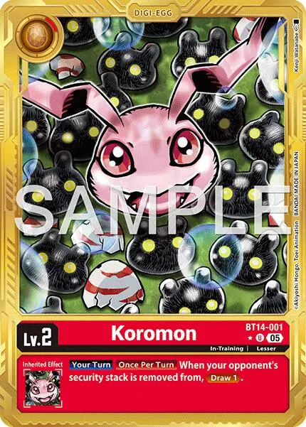 Koromon [Bt14-001] (Gold Border) [Advanced Booster Digimon Generation] 1