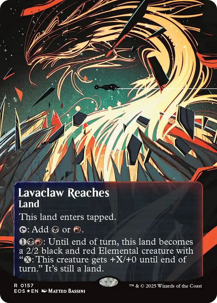 Lavaclaw Reaches (0157) (Borderless) (Galaxy Foil) [Edge Of Eternities: Stellar Sights] 1