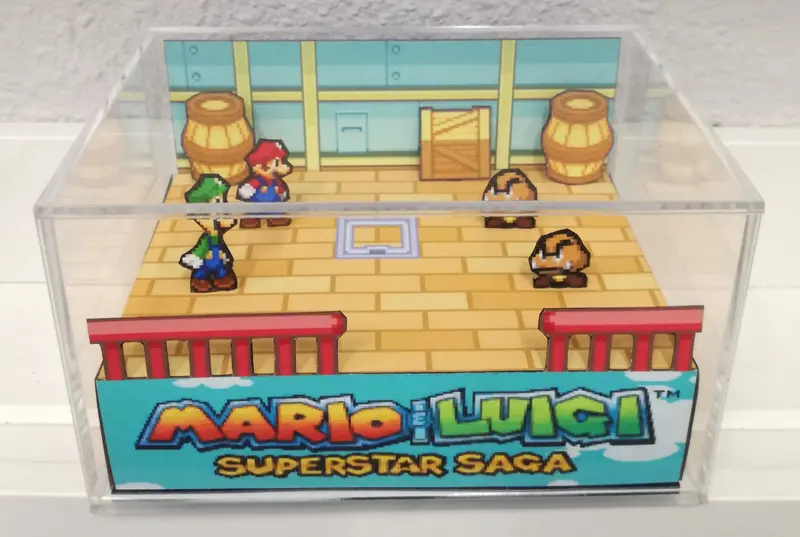 Mario & Luigi Superstar Saga Flat Cubic Diorama 1