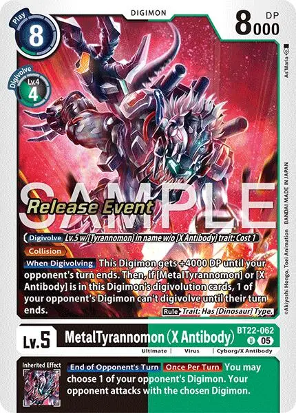 Metaltyrannomon [Bt22-062] (X Antibody) [Cyber Eden Release Event Cards] 1