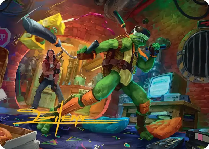 Michelangelo, Game Master Art Card (Gold-Stamped Signature) [Teenage Mutant Ninja Turtles Art Series] 1