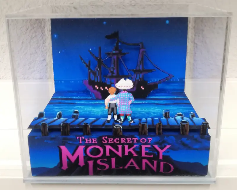 Monkey Island Guybrush And Stan Cubic Diorama 1
