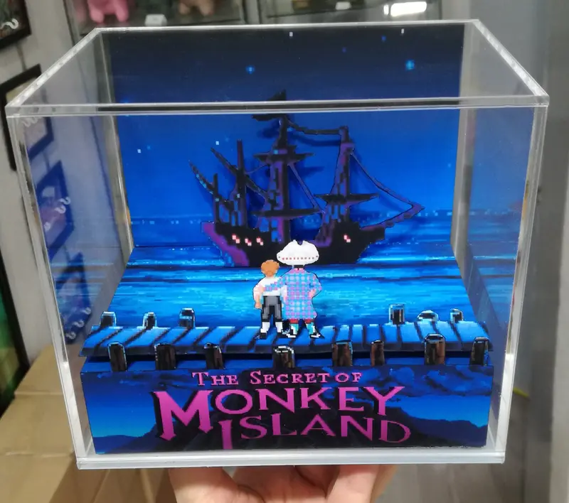 Monkey Island Guybrush And Stan Cubic Diorama 2