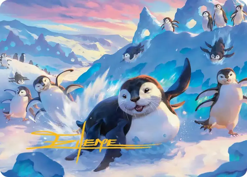 Otter-Penguin Art Card (Gold-Stamped Signature) [Avatar: The Last Airbender Art Series] 1