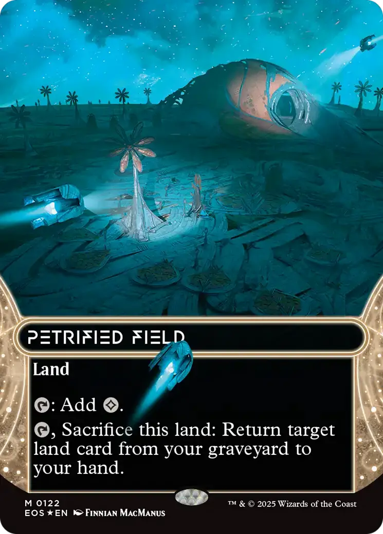 Petrified Field (0122) (Borderless) (Galaxy Foil) [Edge Of Eternities: Stellar Sights] 1