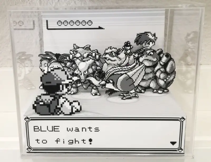 Pokemon Blue Battle Cubic Diorama 1