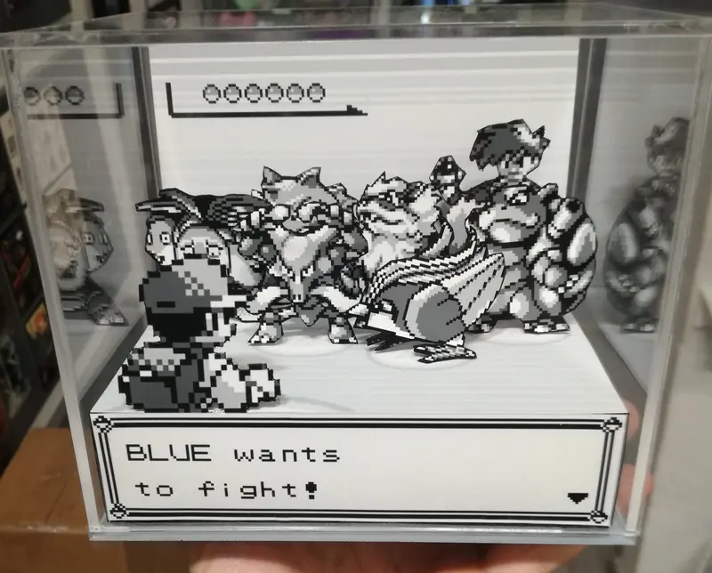 Pokemon Blue Battle Cubic Diorama 2