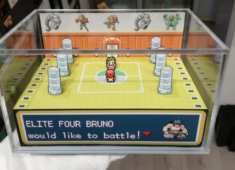 Pokemon Elite Four Arena Bruno Cubic Diorama 2