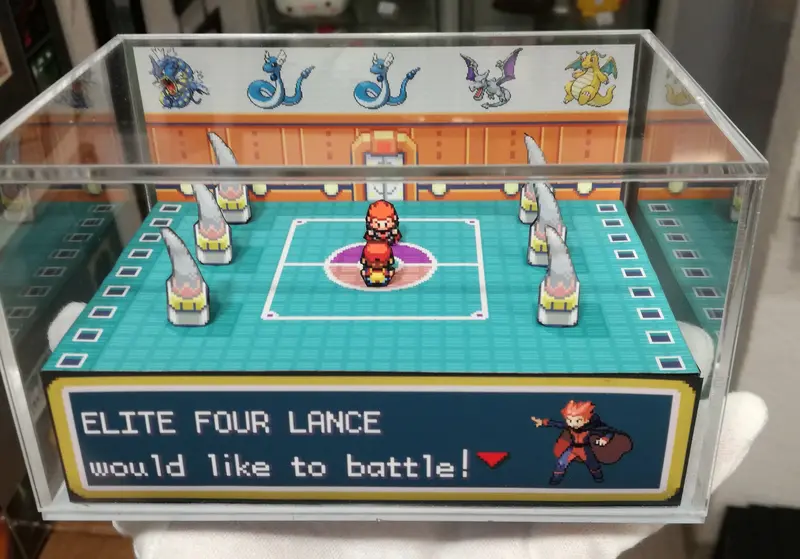 Pokemon Elite Four Arena Lance Cubic Diorama 2