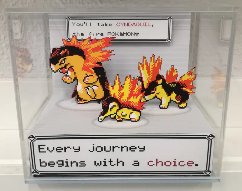 Pokemon Evolution Cyndaquil Cubic Diorama 1