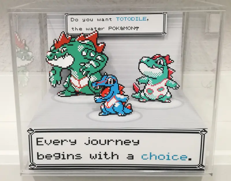 Pokemon Evolution Totodile Cubic Diorama 1