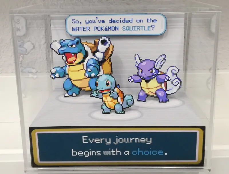 Pokemon Fire Red Evolution Squirtle Cubic Diorama 1