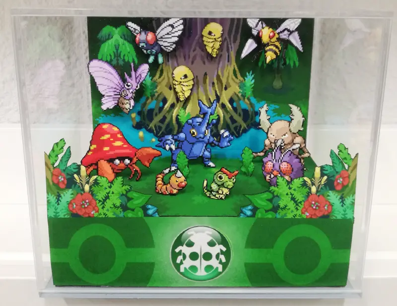 Pokemon Home Bug Cubic Diorama 1