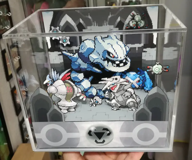 Pokemon Home Steel Cubic Diorama 2