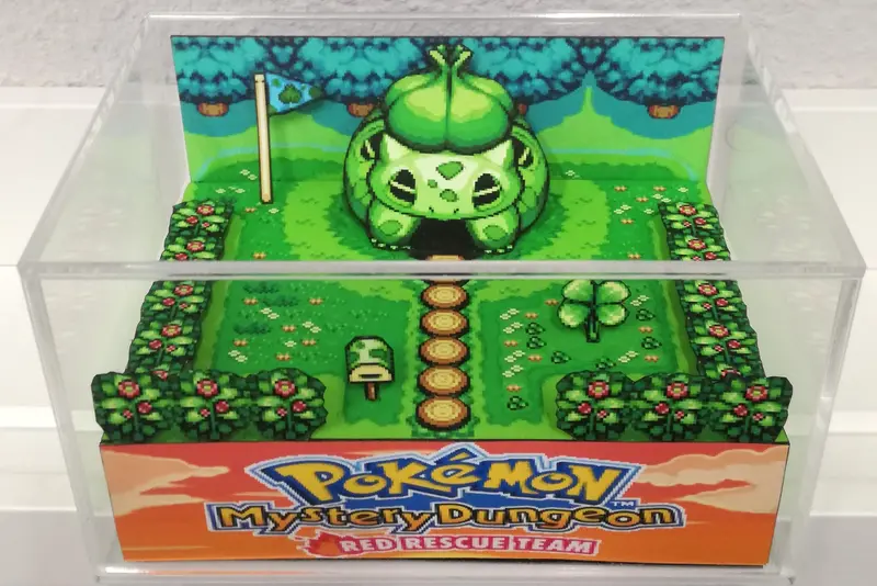 Pokemon Mystery Dungeon Bulbasaur Flat Cubic Diorama 1