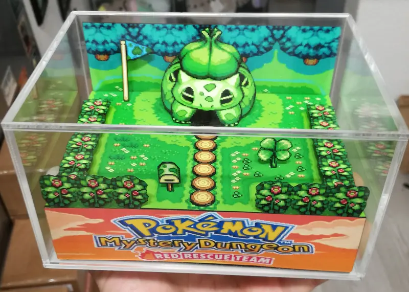 Pokemon Mystery Dungeon Bulbasaur Flat Cubic Diorama 2