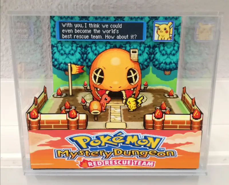 Pokemon Mystery Dungeon Charmander Cubic Diorama 1