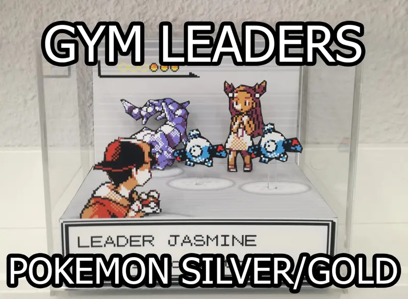 Pokemon Silver/Gold Gym Leaders Cubic Diorama 1